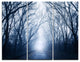 "Path in Dark Autumn Forest" Photo Metal Wall Art, 3 Panels, 36"x28"