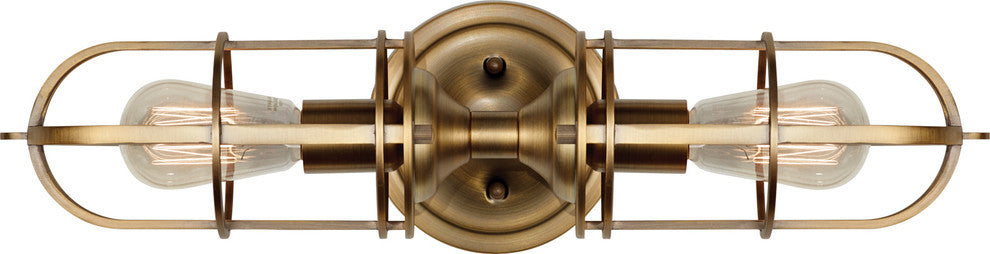 2-Light Dark Antique Brass Wall Bracket