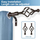 1" Birdcage Drapery Curtain Rod, Bronze, 48"-84"