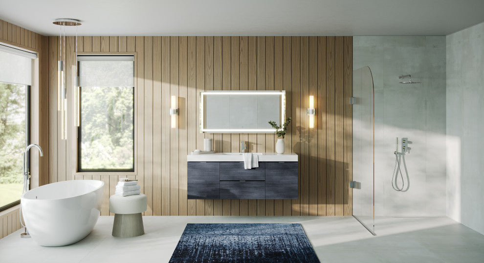 Krugg LED Bathroom Mirror, Lighted Vanity Mirror Dimmer and Defogger, 60x36