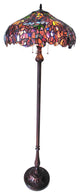 KATIE, Tiffany-style 3 Light Wisteria Floor Lamp, 20" Shade