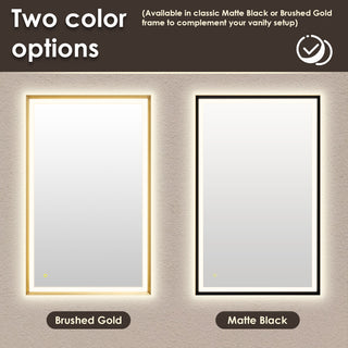 Apollo Anti-Fog Dimmable Vanity, LED Lighted Wall Mirror, Brushed Gold, 48"