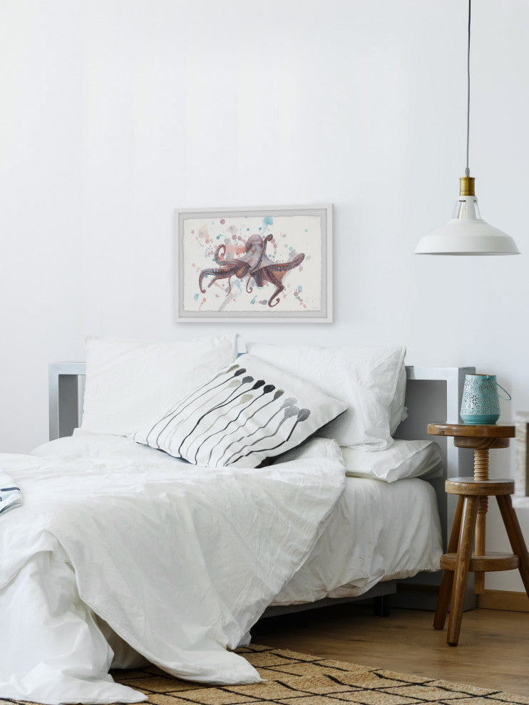 "Artistic Octopus" Framed Painting Print, 24"x16"