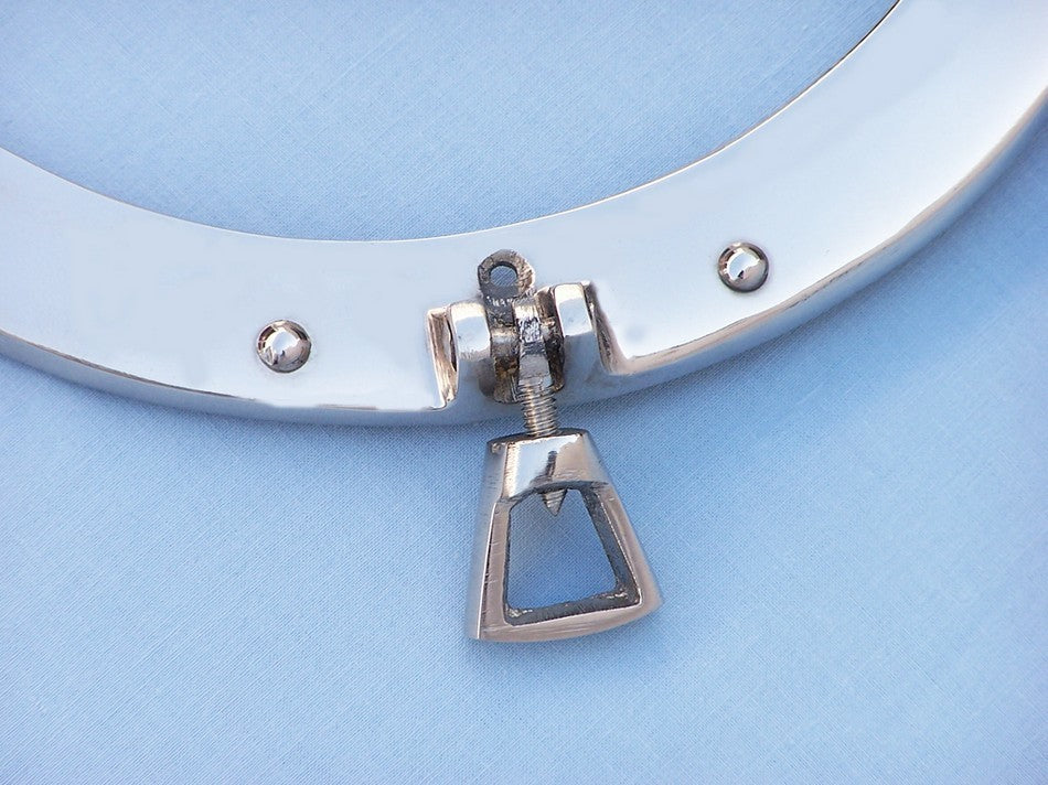 Deluxe Class Porthole Decorative Wall Clock, Chrome, 12"