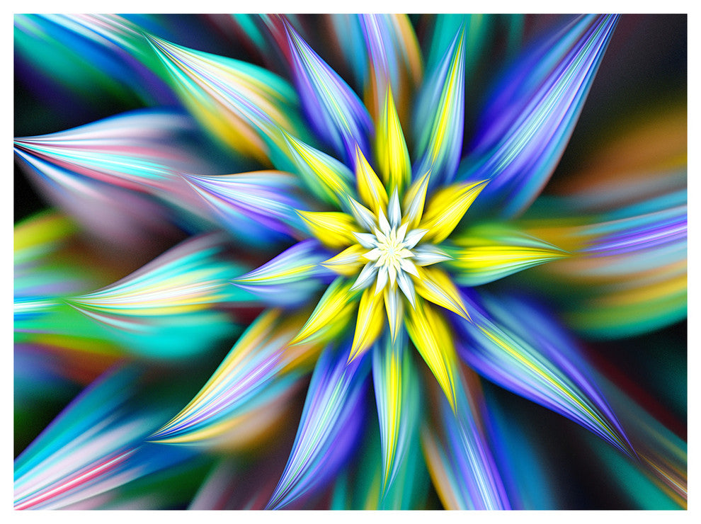 Dancing Multi Color Flower Petals, Floral Canvas Art Print, 40"x30"