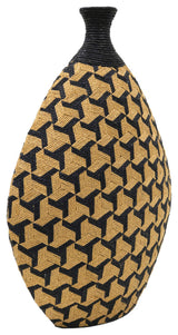 Jahia Geometric Vase Black,Natural