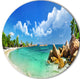 Seychelles Islands Panorama, Landscape Photo Disc Metal Wall Art, 38"