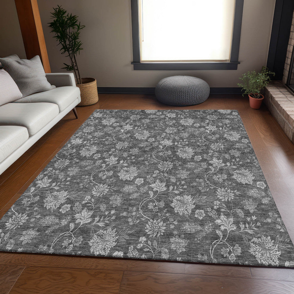 Premium Machine Washable Mayfield AMF680 Gray 3' x 5' Rug