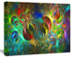 Multi Color Glowing Circles, Abstract Canvas Art Print, 40x30