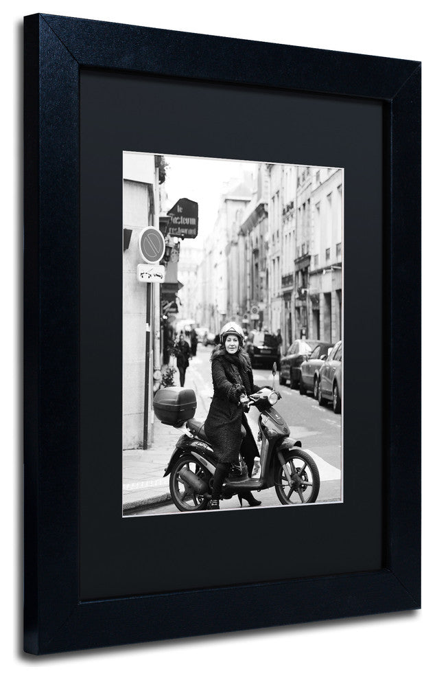 'Lady in Paris' Matted Framed Canvas Art by Preston