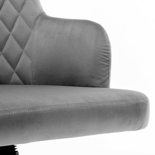 Diamond Quilted Sloped Arms Desk Chair, Grey