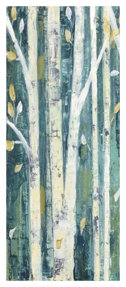 "Birches in Spring Panel I" Digital Paper Print by Julia Purinton, 26"x62"