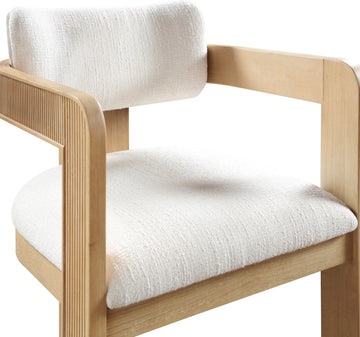 Sacha Upholstered Dining Chair, Cream, Linen Textured Fabric, Natural, Set of 2