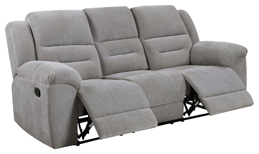 Gilson Chenille Upholstered Reclining Sofa Grey