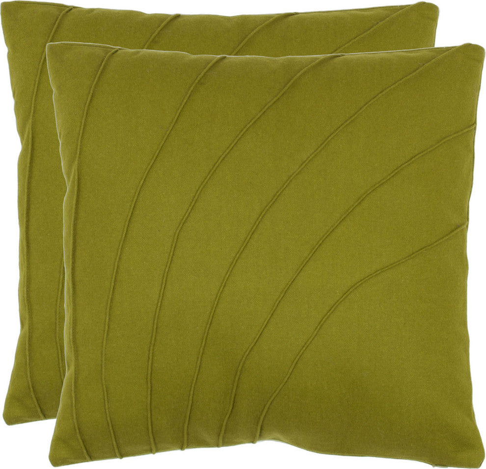 Flora Pillows, Set of 2, Green, Polyester Filler