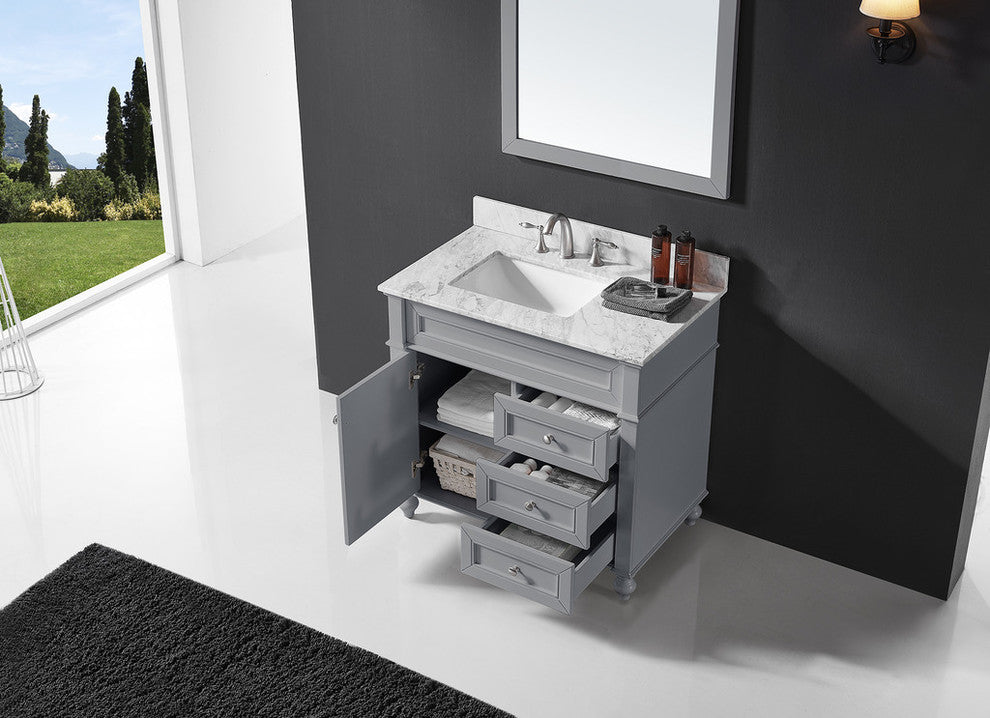 36" Single Bathroom Vanity Base, Taupe Gray