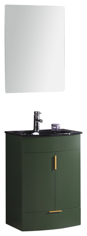 24" Vogue Green Bathroom Vanity, PVC