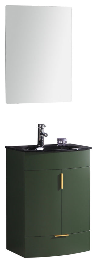 24" Vogue Green Bathroom Vanity, PVC