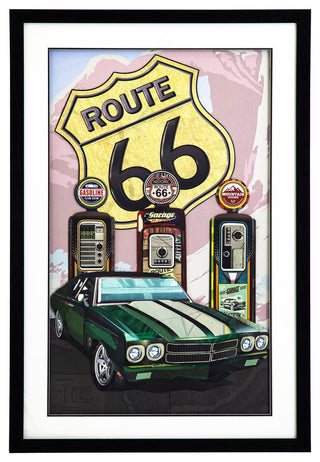 Detroit Legends 2', 3D Collage, 24"x36" Wall Art, Framed