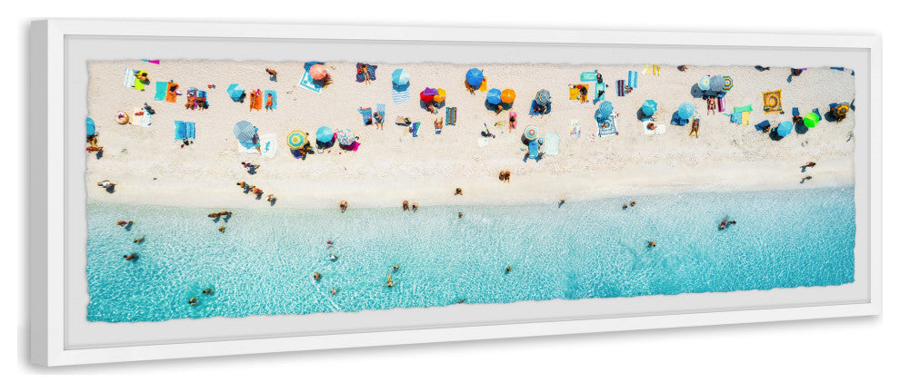 "Summer Beach Day" Framed Painting Print, 30x10