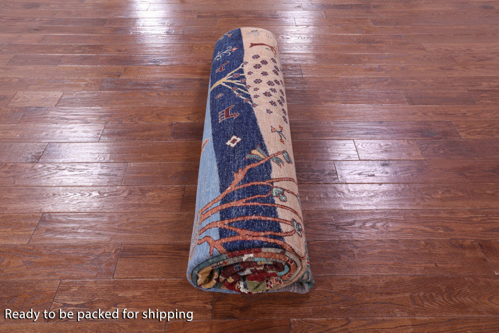9' 0" X 11' 7" Hand Knotted Tribal Persian Gabbeh Wool Rug - Q12807