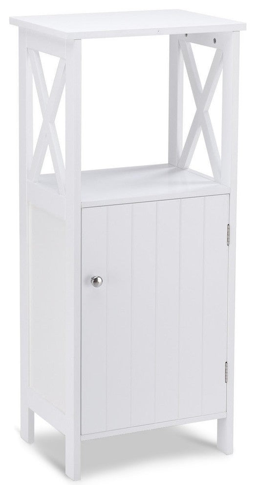 Modern Bathroom Single Door Storage Floor Towels Cabinet