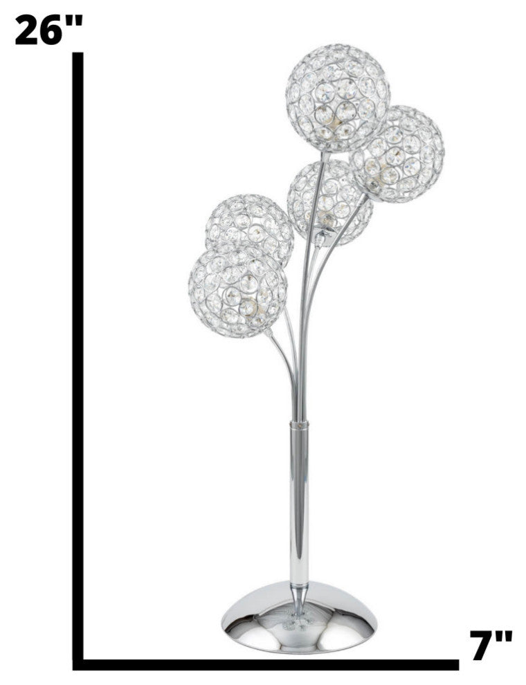 Thailand Crystal Domes Dimmable 5 LED Light Table Lamp