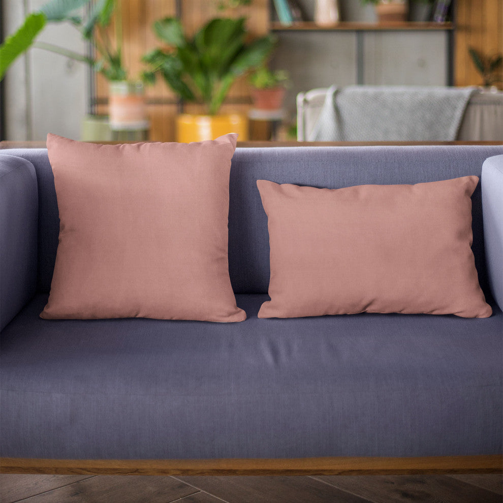 Baby Pink Solid Shiny Velvet Luxury Throw Pillow, Double sided 20"x20"