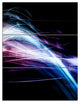 "Purple Blue Lines in Black" Digital Metal Wall Art, 3 Panels, 28"x36"