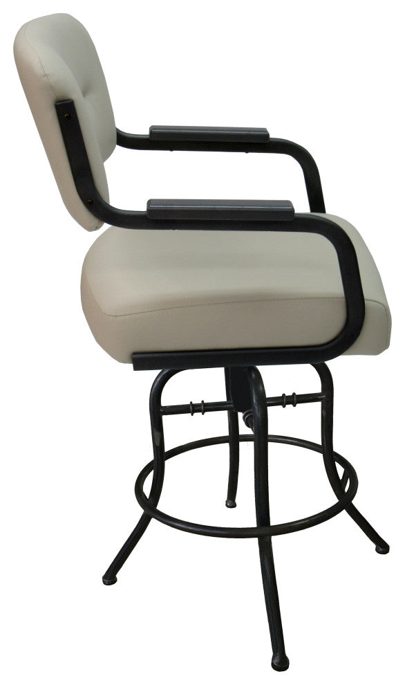 Swivel Tilt 26" Counter Metal Stool, M-115, Ocean Beige, Black