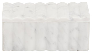 Marble, 7X3" Ridged Box, White