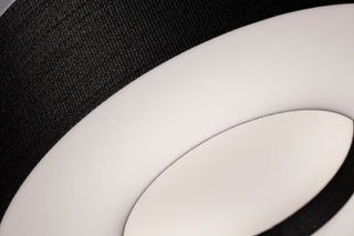 Montclair 30" Medium Base Semi-Flush Mount, Satin Nickel Finish, Black Shade