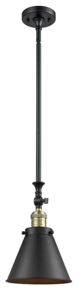 Appalachian 1-Light Mini Pendant, Black Antique Brass, Matte Black