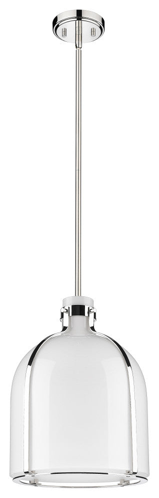 Zlite 818-12PN 1-Light Pendant, White Opal