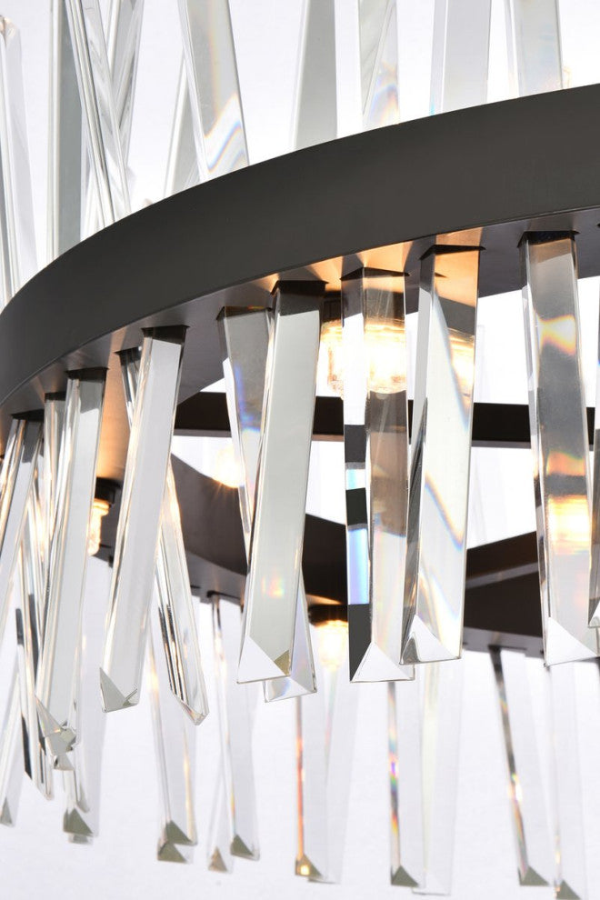 Modern Black 16-Light Chandelier
