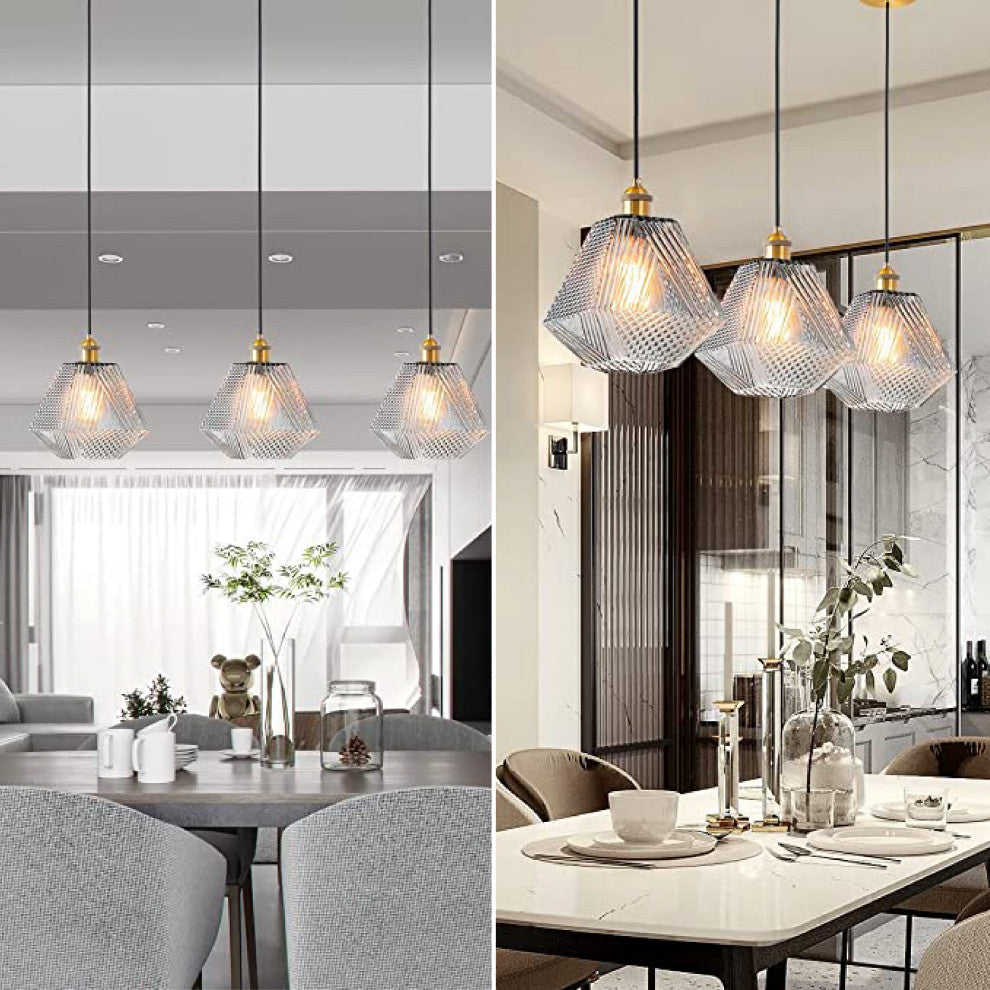 1 Light kitchen island light Grey and Gold vintage pendant light