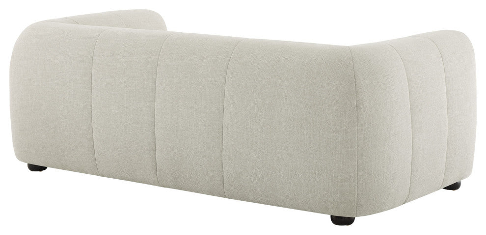Liana Upholstered Fabric Loveseat, Linen