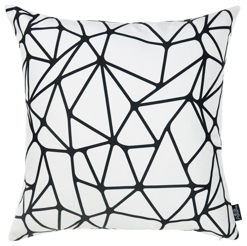 Black And  Yellow Zig Zag Decorative Throw Pillow Cover, Blackwhite