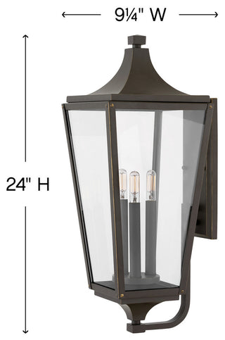 Hinkley Jaymes Large Wall Mount Lantern, Oil Rubbed Bronze