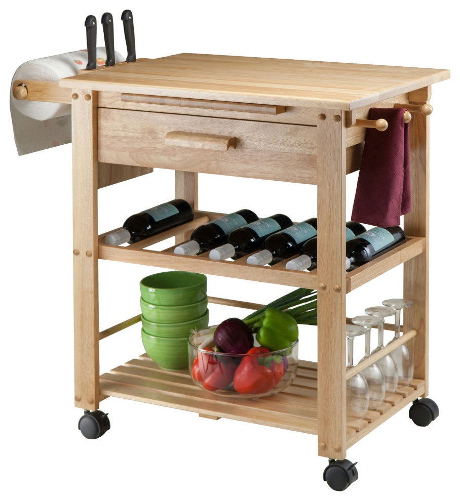Finland Utility Kitchen Cart, Natural