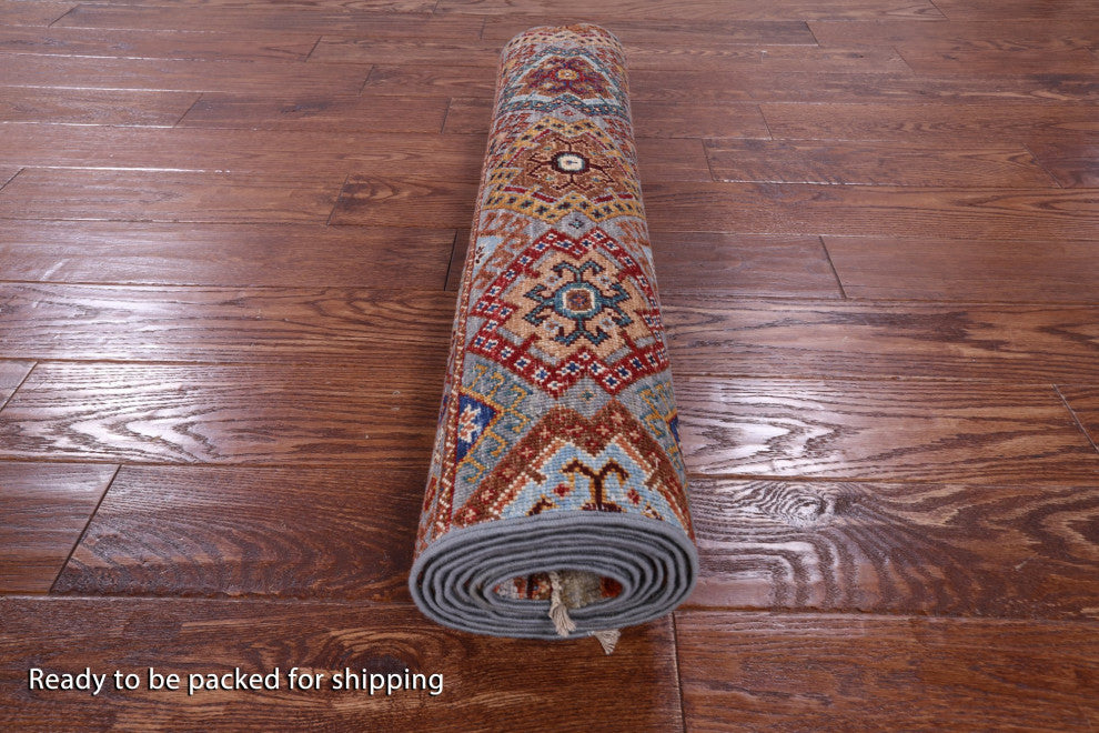 Runner Khorjin Super Kazak Handmade Rug 2' 8" X 8' 7" - Q12574