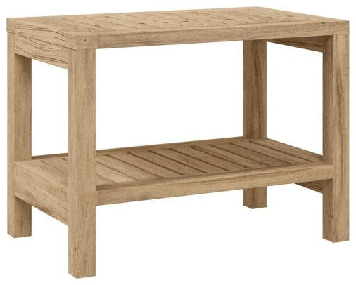 vidaXL Bathroom Side Table Teak Solid teak wood 23.6 x 11.8 x 17.7 in