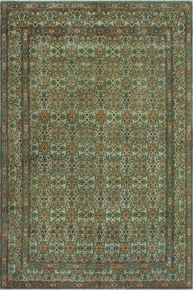 Semi Antique Beorht Beige/Red Rug, 6'5 x 9'7