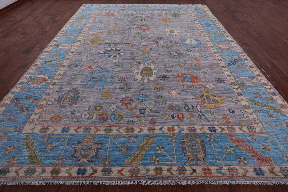 Turkish Oushak Hand-Knotted Wool Rug 10' 1" X 13' 7" - Q14942