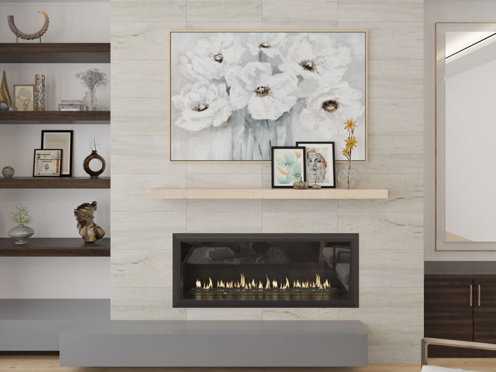Solid Timber Floating Mantel Shelf, Unfinished, 54"