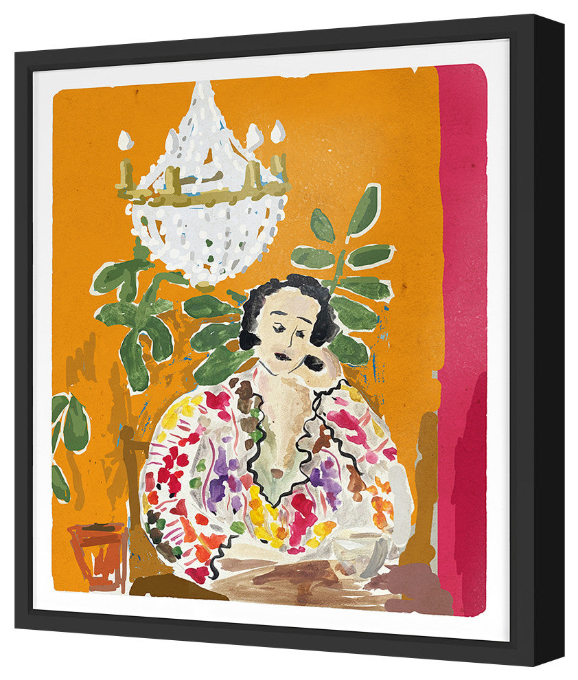 Madeline Orange Fine Art Print, black, 40"x35"