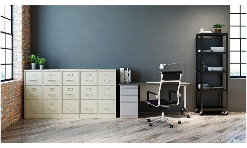 Hirsh 22-in Deep 3 Drawer Letter Width Vertical Metal File Cabinet - Putty/Beige