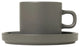 Pilar Coffee Cup With Saucer, 2-Piece Set, Pewter 7oz
