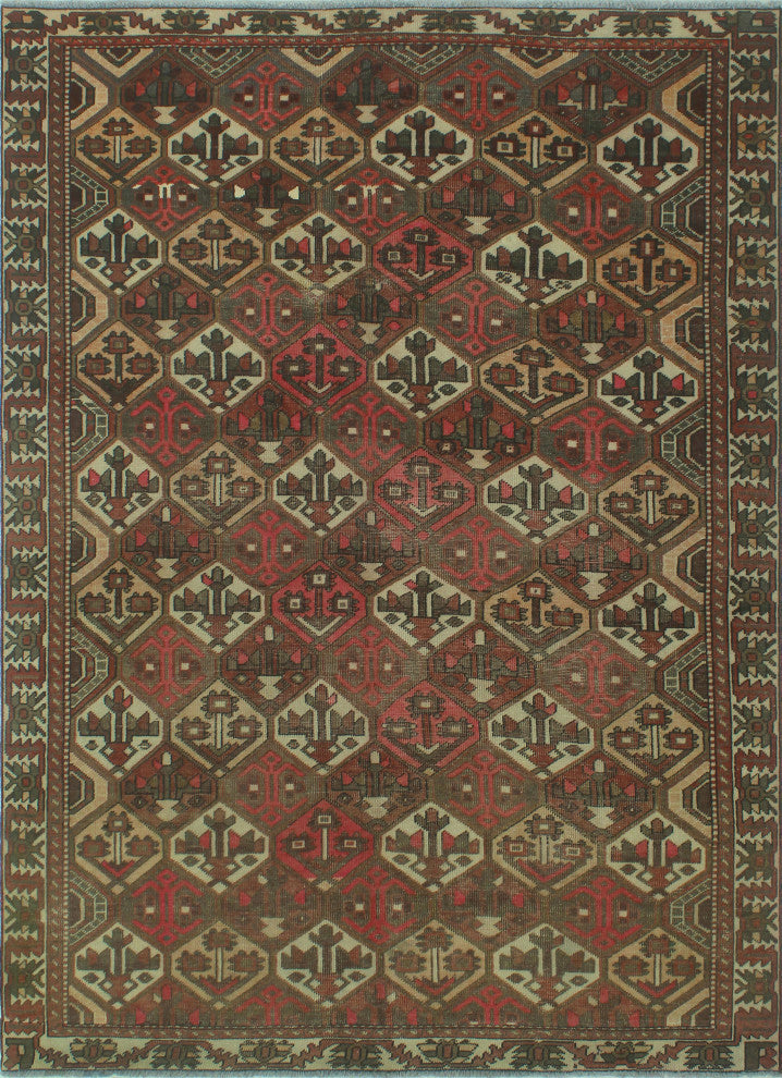Semi-Antique Waite Brown/Ivory Rug, 6'3x8'6