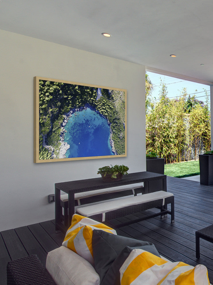 Marmont Hill, "Deep Blue Lagoon" by Alfredo Framed Painting Print, 36x24